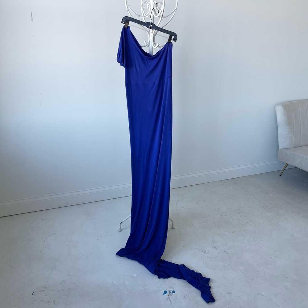 Blue Sew Trendy One Shoulder Dress